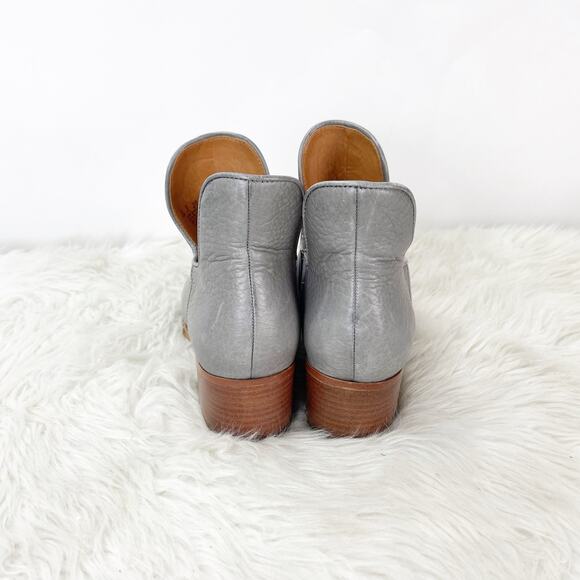 Franco Sarto 6.5 M Womens Gray Leather Ashbury Low Cut Ankle Booties Boots - Picture 3 of 9